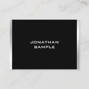 Modernes, Minimalistisches Design in Schwarz und S Visitenkarte