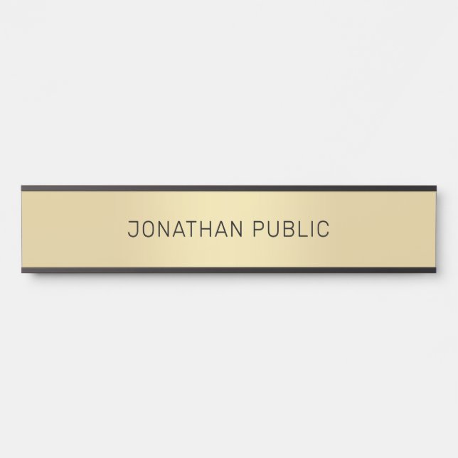 Modernes, Minimalistisches Design - Schwarz-Weiß-V Türschild (Vorderseite )
