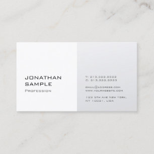 Modernes Minimalistisches Design Silver White Schl Visitenkarte
