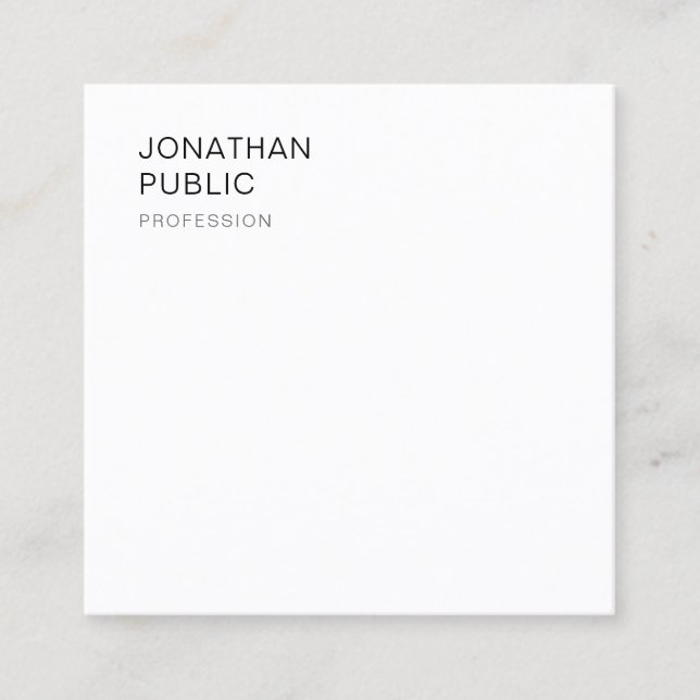 Modernes, Minimalistisches Design-Template elegant Quadratische Visitenkarte (Vorderseite)