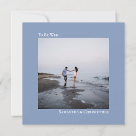 Modernes Minimalistisches Dusty Blue Square Foto H Einladung