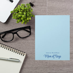 Modernes Minimalistisches Einfach-Chic-Blau "Mama  Notizblock