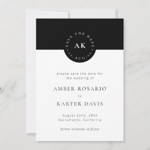 Modernes Minimalistisches Einfach-Farbblock Schwar Save The Date