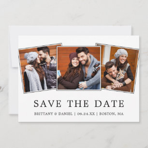 Modernes Minimalistisches Einfaches 3 Foto Save th Save The Date