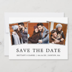 Modernes Minimalistisches Einfaches 3 Foto Save th The Date