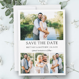 Modernes Minimalistisches Einfaches 4 Foto Save The Date