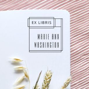 Modernes minimalistisches einfaches Ex Libris Buch Permastempel