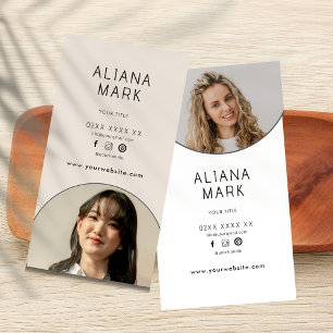 Modernes Minimalistisches einfaches Foto Beruflich Visitenkarte