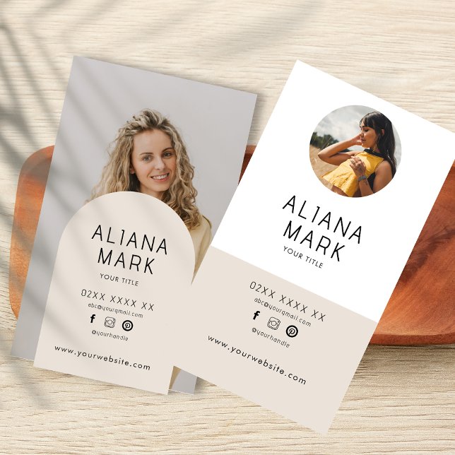 Modernes Minimalistisches einfaches Foto Beruflich Visitenkarte (Von Creator hochgeladen)