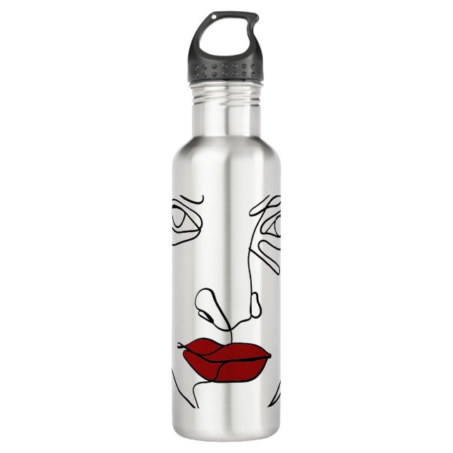 Modernes minimalistisches, einzeiliges zeichnend G Edelstahlflasche (Vorderseite)