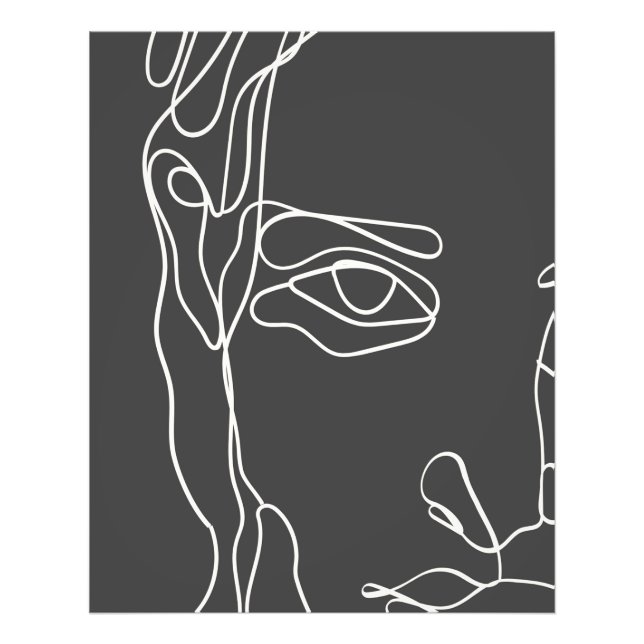 Modernes minimalistisches, einzeiliges zeichnend G Fotodruck (Vorne)