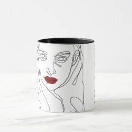 Modernes minimalistisches, einzeiliges zeichnend G Tasse