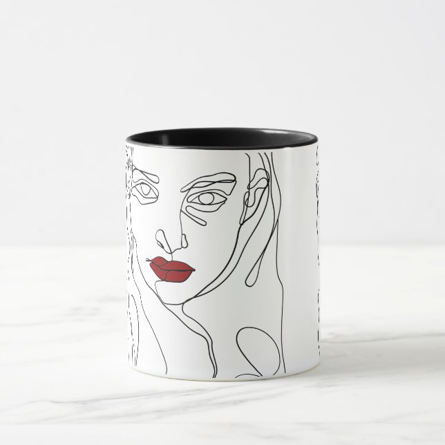 Modernes minimalistisches, einzeiliges zeichnend G Tasse (Zentrum)