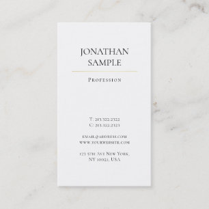 Modernes Minimalistisches elegantes Berufliches De Visitenkarte