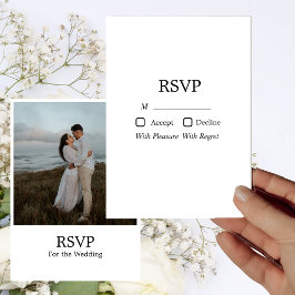 Modernes minimalistisches elegantes Foto Hochzeit Einladung