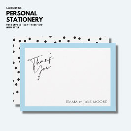 Modernes, Minimalistisches, elegantes, hellblaues  Dankeskarte