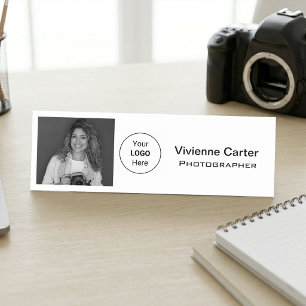 Modernes minimalistisches elegantes Logo Foto Foto Namensschild