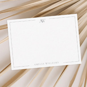 Modernes Minimalistisches elegantes Monogramm Mitteilungskarte