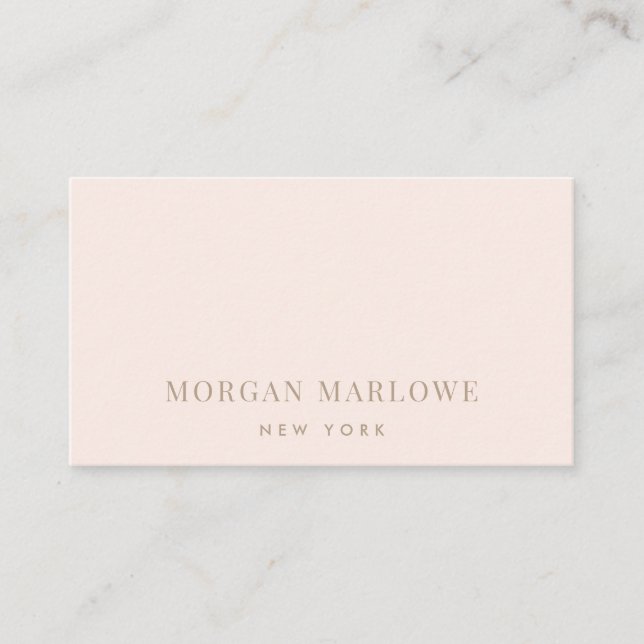 Modernes Minimalistisches Elegantes Rosa Beruflich Visitenkarte (Vorderseite)