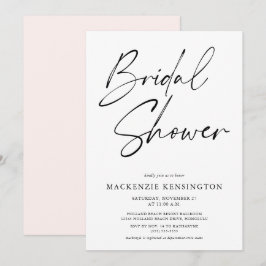 Modernes Minimalistisches elegantes Rosa-Brautpart Einladung