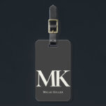 Modernes Minimalistisches, feines Monogramm Schwar Gepäckanhänger<br><div class="desc">Machen Sie eine kühne Aussage mit diesem einzigartigen,  minimalistischen monogramm Gepäckanhänger in Schwarz und Weiß mit krasser Typografie für ein modernes,  berufliches Aussehen.</div>