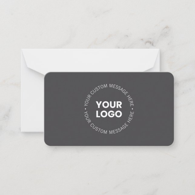 Modernes Minimalistisches Firmenlogo/jedes Bild |  Mitteilungskarte (Vorderseite)