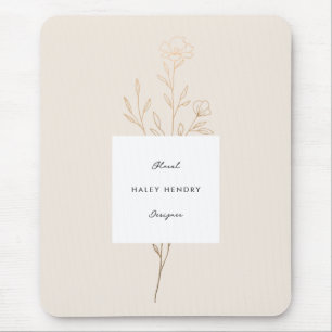Modernes Minimalistisches, florales Illustriertes  Mousepad