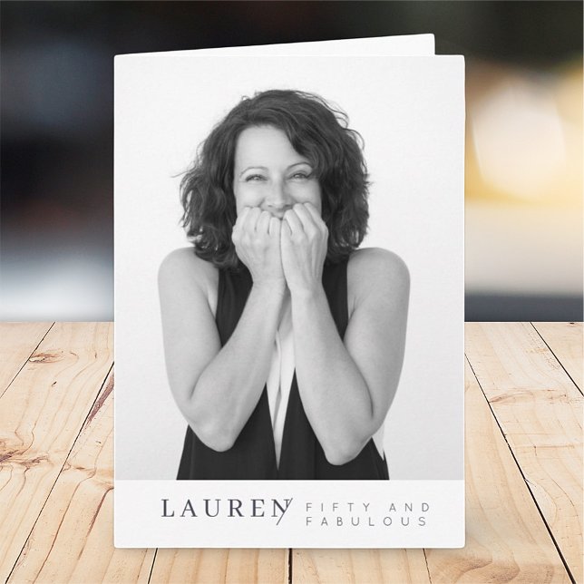 Modernes Minimalistisches Foto 50 & Fabulous Gebur Karte (Von Creator hochgeladen)