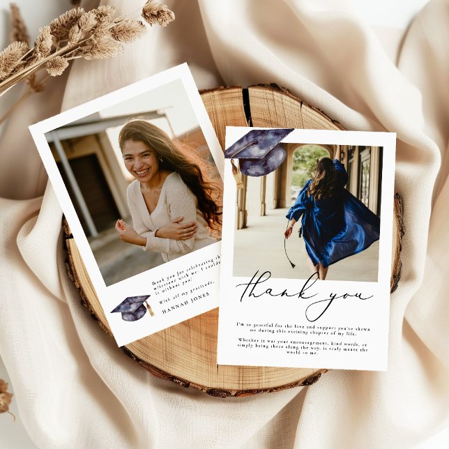 Modernes Minimalistisches Foto Abschluss Danke Kar Einladung (Von Creator hochgeladen)