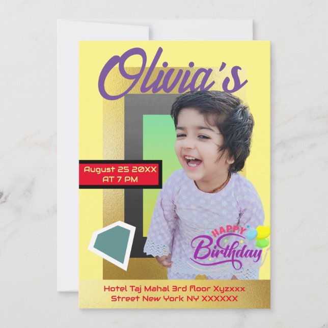 Modernes, Minimalistisches Foto Einladung (Vorderseite)