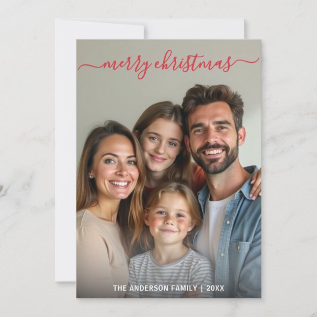 Modernes Minimalistisches Foto Feiertagskarte (Vorderseite)