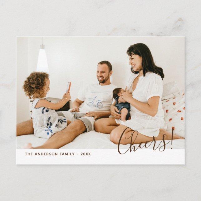 Modernes Minimalistisches Foto für eine einfache F Postkarte (Vorderseite)