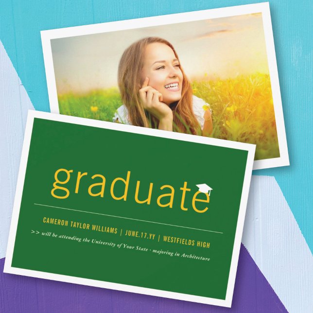 Modernes Minimalistisches Foto für einfache Gradua Ankündigung (Von Creator hochgeladen)