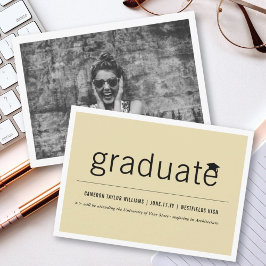 Modernes Minimalistisches Foto für einfache Gradua Ankündigung