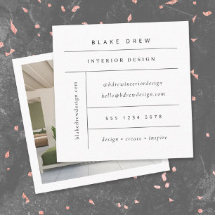 Modernes Minimalistisches Foto für einfaches Inter Quadratische Visitenkarte