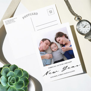Modernes Minimalistisches Foto für Skripte Neujahr Feiertagspostkarte