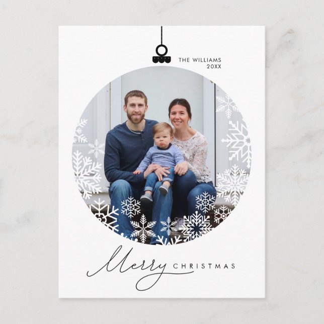 Modernes, Minimalistisches Foto für Weihnachten Postkarte (Vorderseite)