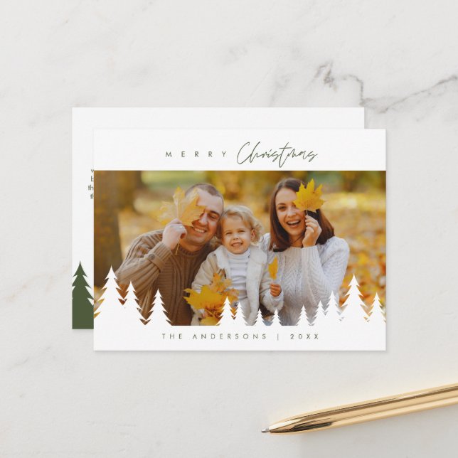 Modernes, Minimalistisches Foto für Weihnachten Postkarte (Vorderseite/Rückseite Beispiel)