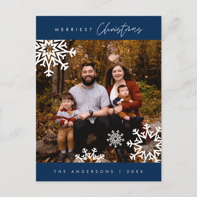 Modernes, Minimalistisches Foto für Weihnachten Postkarte (Vorderseite)