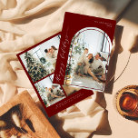 Modernes, Minimalistisches Foto Happy Holidays Red Feiertagskarte<br><div class="desc">Moderne Minimalistische Script Happy Holidays Foto Red Holiday Card</div>