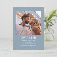 Modernes Minimalistisches Foto Hochzeit Dusty Blue