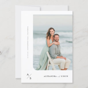 Modernes Minimalistisches Foto Hochzeit Einladung