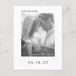 Modernes Minimalistisches Foto Hochzeit rettet das Ankündigungspostkarte