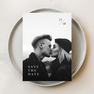Modernes Minimalistisches Foto Hochzeit rettet das Einladung