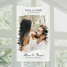 Modernes Minimalistisches Foto Hochzeit Willkommen