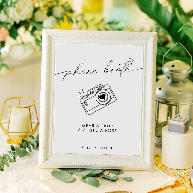 Modernes Minimalistisches Foto-Hochzeitszeichen Poster (Von Creator hochgeladen)