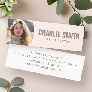 Modernes, minimalistisches Foto in hellrosa Mini Visitenkarte