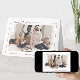 Modernes Minimalistisches Foto mit roter Schrift W Feiertagskarte