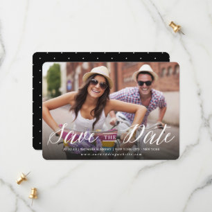 Modernes Minimalistisches Foto mit weißer Kalligra Save The Date