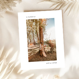 Modernes, Minimalistisches Foto - nur verheiratet Ankündigungspostkarte